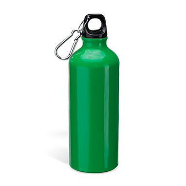 Алюминиевая бутылка с карабином, цвет зеленый папоротник - MD4049S1226- Фото №1