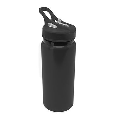Алюминиевая бутылка в твердой отделке, цвет черный - MD4058S102- Фото №1