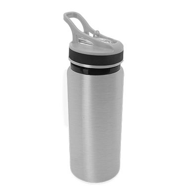 Алюминиевая бутылка в твердой отделке, цвет серебристый - MD4058S1251- Фото №1