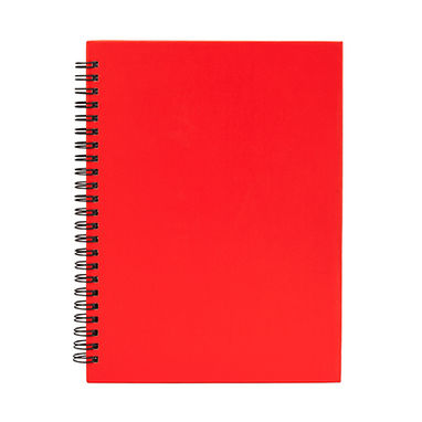 Блокнот на пружине с микроперфорированными линоваными листами бумаги, цвет красный - NB8052S160- Фото №1