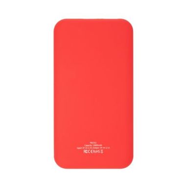 Двухцветный внешний аккумулятор емкостью 10000 мА/ч в корпусе из ABS, цвет красный белый - PB3352S16001- Фото №1