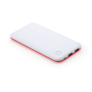 Двухцветный внешний аккумулятор емкостью 10000 мА/ч в корпусе из ABS, цвет красный белый - PB3352S16001- Фото №2