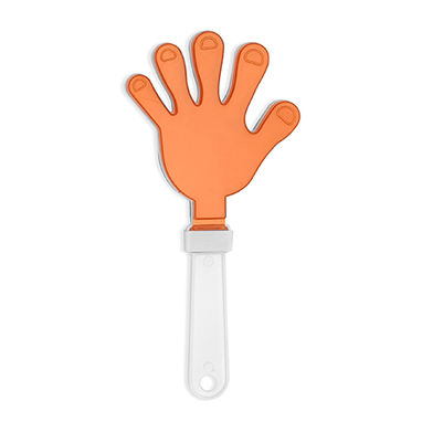 Двоколірні калатала у вигляді руки з ручкою, колір апельсиновий - PF3105S131- Фото №1