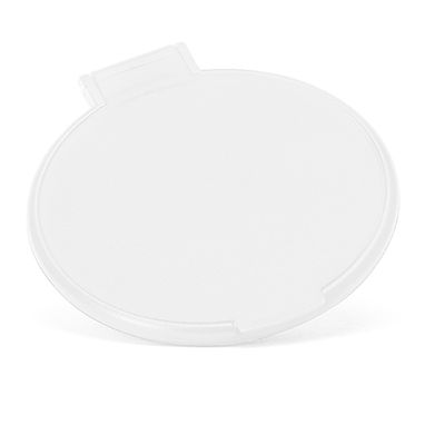 Практичное складное зеркальце в полупрозрачном корпусе из PP, цвет белый - SB1220S101- Фото №1