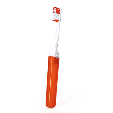 Дорожная разборная зубная щетка с полупрозрачной крышкой и мягкими щетинками двух сочетающихся цветов, цвет красный - SB9924S160- Фото №1