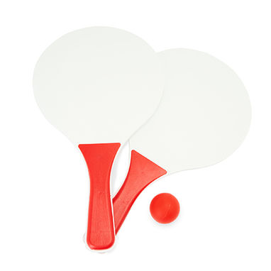 Набір з двох пляжних ракеток з м'ячем, колір червоний - SD1003S160- Фото №1