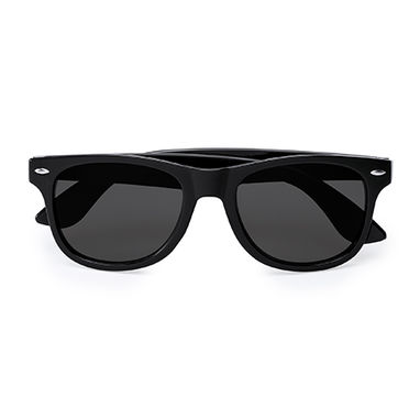 Сонцезахисні окуляри з класичним дизайном у блискучому оздобленні, колір чорний - SG8100S102- Фото №1