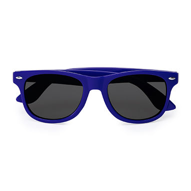 Сонцезахисні окуляри з класичним дизайном у блискучому оздобленні, колір яскравий синій - SG8100S105- Фото №1
