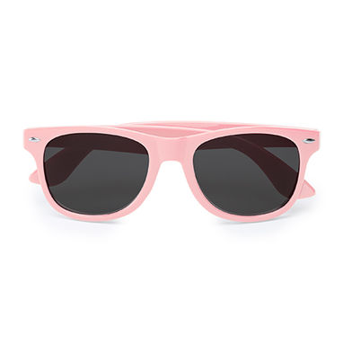 Солнцезащитные очки с классическим дизайном в блестящей отделке, цвет светло-розовый - SG8100S148- Фото №1