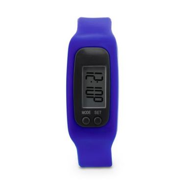 Многофункциональный часы с ЖК-экраном и регулируемым силиконовым ремешком, цвет яркий синий - SW3400S105- Фото №1