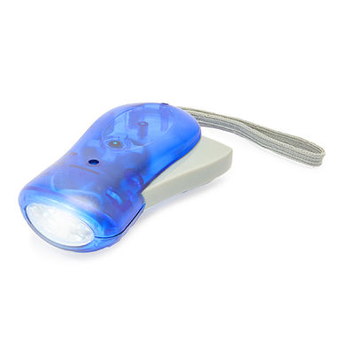 Фонарик с 3-мя светодиодами и динамо для ручной зарядки, цвет яркий синий - TO0107S105- Фото №2