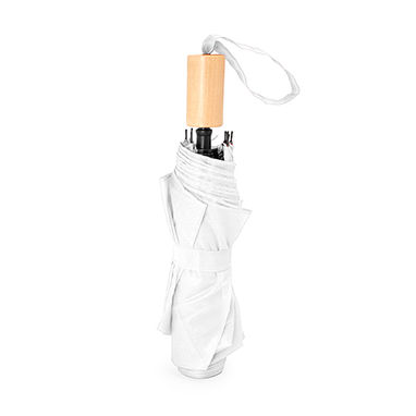 KHASI Складной зонт с механическим открыванием в чехле соответствующего цвета, цвет белый - UM5610S101- Фото №1