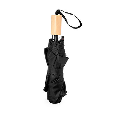 KHASI Складана парасолька з механічним відкриванням в чохлі відповідного кольору, колір чорний - UM5610S102- Фото №1