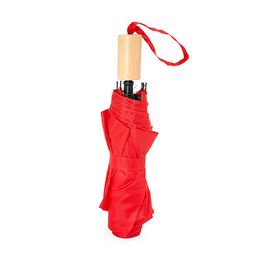 KHASI Складана парасолька з механічним відкриванням в чохлі відповідного кольору, колір червоний - UM5610S160- Фото №1
