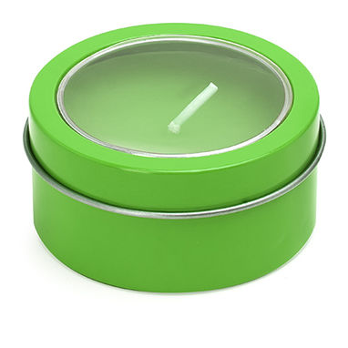 Ароматична свічка у яскравих кольорах порставляется з круглим металевим тримачем, колір зелена папороть - XM1306S1226- Фото №1