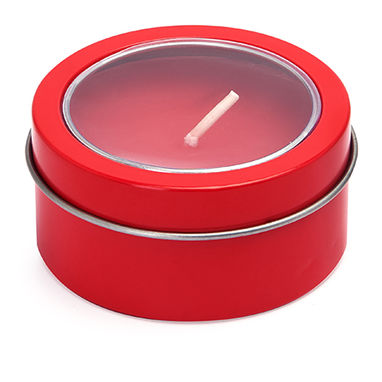 Ароматична свічка у яскравих кольорах порставляется з круглим металевим тримачем, колір червоний - XM1306S160- Фото №1