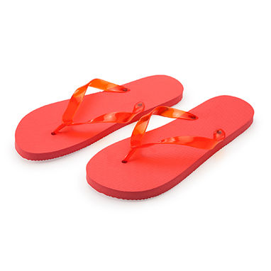 Пляжні шльопанці зі зручною підошвою з PE і напівпрозорими ремінцями з PVC, колір червоний - ZS8150Z2460- Фото №2