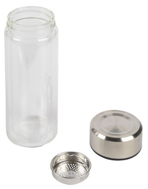 Бутылка CHAI с двойными стенками, цвет прозрачный, серебряный - 56-0304419- Фото №3