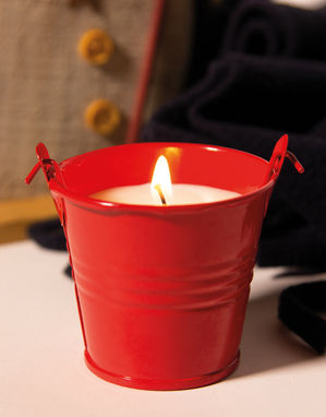 Свічка в металевому відерці CLAM, колір червоний - 56-0902197- Фото №3