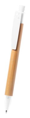 Ручка кулькова бамбукова Heloix, колір білий - AP721867-01- Фото №4