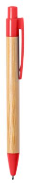Ручка шариковая бамбуковая Heloix, цвет красный - AP721867-05- Фото №3