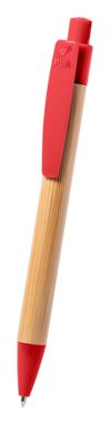 Ручка шариковая бамбуковая Heloix, цвет красный - AP721867-05- Фото №4
