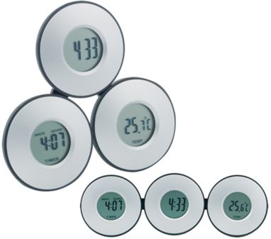 Годинник і термометр Tri, колір сріблястий - AP808602- Фото №1