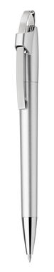 Пластиковая шариковая ручка, синие чернила, цвет серебряный - 12463-127- Фото №1