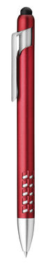 Пластиковая ручка с функцией стилуса и подставкой, синие чернила, цвет красный - 12582-105- Фото №1