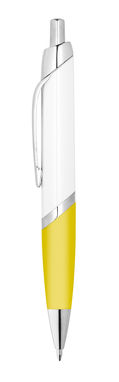 Пластикова кулькова ручка, сині чорнила, колір жовтий - 12584-108- Фото №1