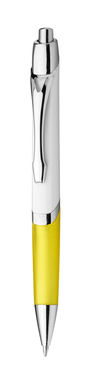 Пластикова кулькова ручка, сині чорнила, колір жовтий - 12584-108- Фото №2