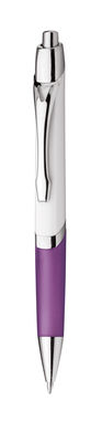 Пластикова кулькова ручка, сині чорнила, колір пурпурний - 12584-132- Фото №2