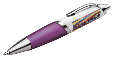 Пластиковая шариковая ручка, синие чернила, цвет пурпурный - 12584-132- Фото №3