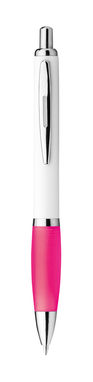 Пластиковая шариковая ручка, синие чернила, цвет розовый - 12585-102- Фото №1