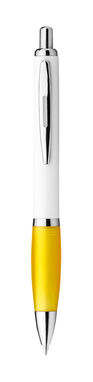 Пластиковая шариковая ручка, синие чернила, цвет желтый - 12585-108- Фото №1