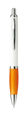 Пластиковая шариковая ручка, синие чернила, цвет оранжевый - 12585-128- Фото №1