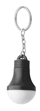 Пластиковый брелок в форме лампы со светодиодной подсветкой, цвет черный - 21125-103- Фото №1
