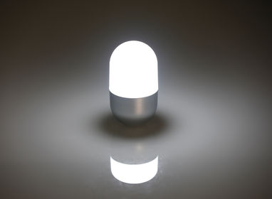 Пластиковый светодиодный фонарь с 5 светодиодами в форме капсулы, цвет серебряный - 21131-127- Фото №2