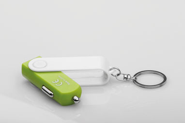 Пластиковий брелок - USB-адаптер для автомобіля, колір зелений - 45326-119- Фото №2