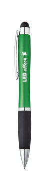 HELIOS. Кулькова ручка з логотипом з підсвічуванням, колір зелений - 81137-109- Фото №2