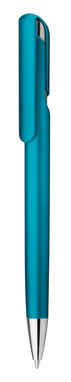 Пластиковая шариковая ручка, синие чернила, цвет голубой - 81177-124- Фото №1