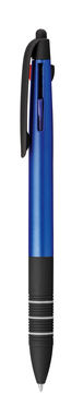 Пластикова кулькова ручка 3 в 1, сині, червоні та чорні чорнила, колір синій - 81179-114- Фото №1