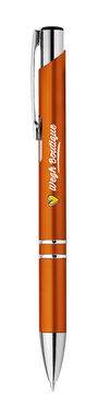 Пластиковая шариковая ручка, синие чернила, цвет оранжевый - 81182-128- Фото №3