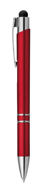 Ручка с функ. стилуса и подставкой, светящ. логотип, синие чернила, цвет красный - 81183-105- Фото №1
