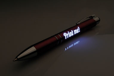 Ручка с функ. стилуса и подставкой, светящ. логотип, синие чернила, цвет красный - 81183-105- Фото №3