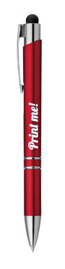 Ручка с функ. стилуса и подставкой, светящ. логотип, синие чернила, цвет красный - 81183-105- Фото №4