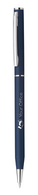 Металева кулькова ручка, сині чорнила, колір синій - 81185-104- Фото №2