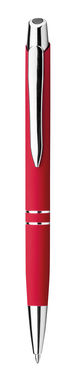 Метал. ручка с прорезиненной поверхностью, синие чернила, SANTINI, цвет красный - 81189-105- Фото №1
