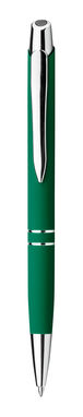 Метав. ручка з прогумованою поверхнею, сині чорнила, SANTINI, колір зелений - 81189-109- Фото №1