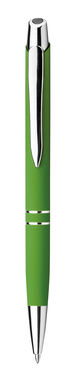 Метав. ручка з прогумованою поверхнею, сині чорнила, SANTINI, колір зелений - 81189-119- Фото №1